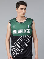 Milwaukee Bucks Half & Half Sleeveless T-Shirt Black