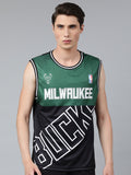 Milwaukee Bucks Half & Half Sleeveless T-Shirt Black