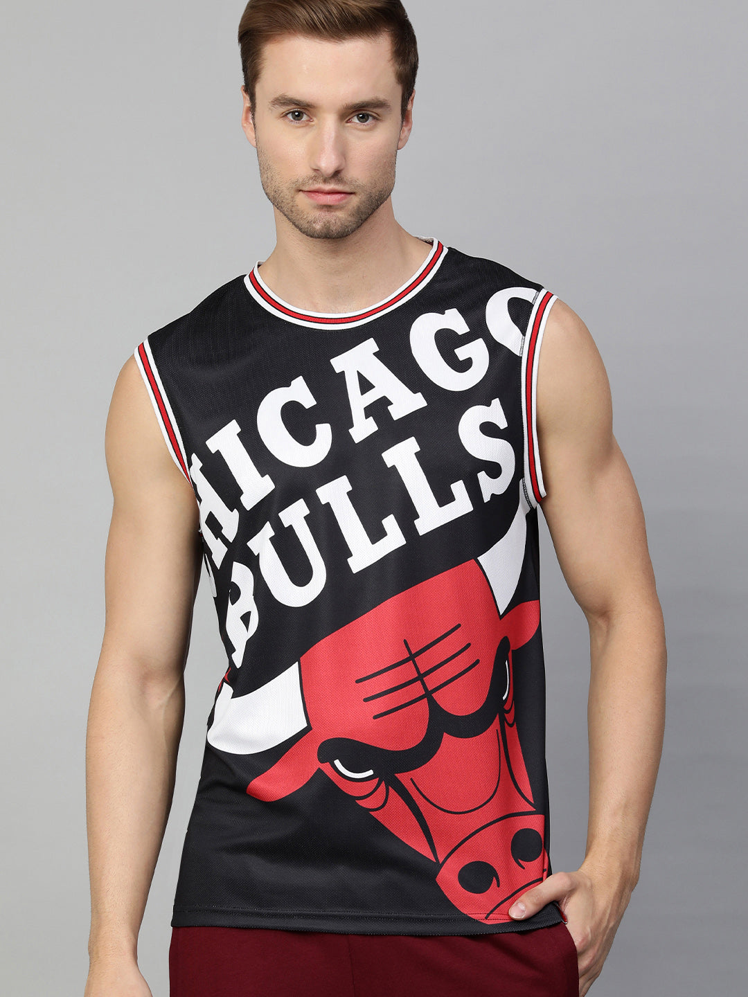 Chicago Bulls Oversized Logo Sleeveless T-Shirt Black