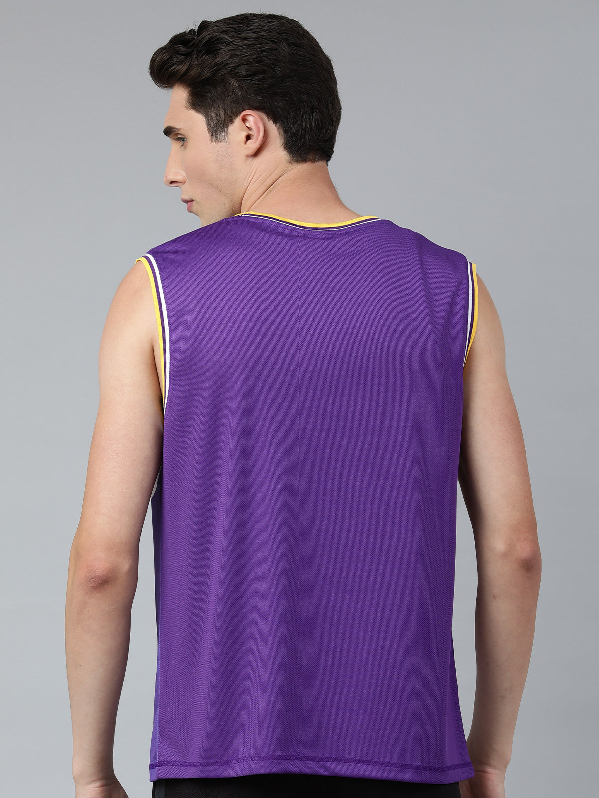 Los Angeles Lakers Oversized Logo Sleeveless T-Shirt Purple