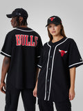 Chicago Bulls NBA Baseball Shirt Black