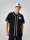 Brooklyn Nets NBA Baseball Shirt Black