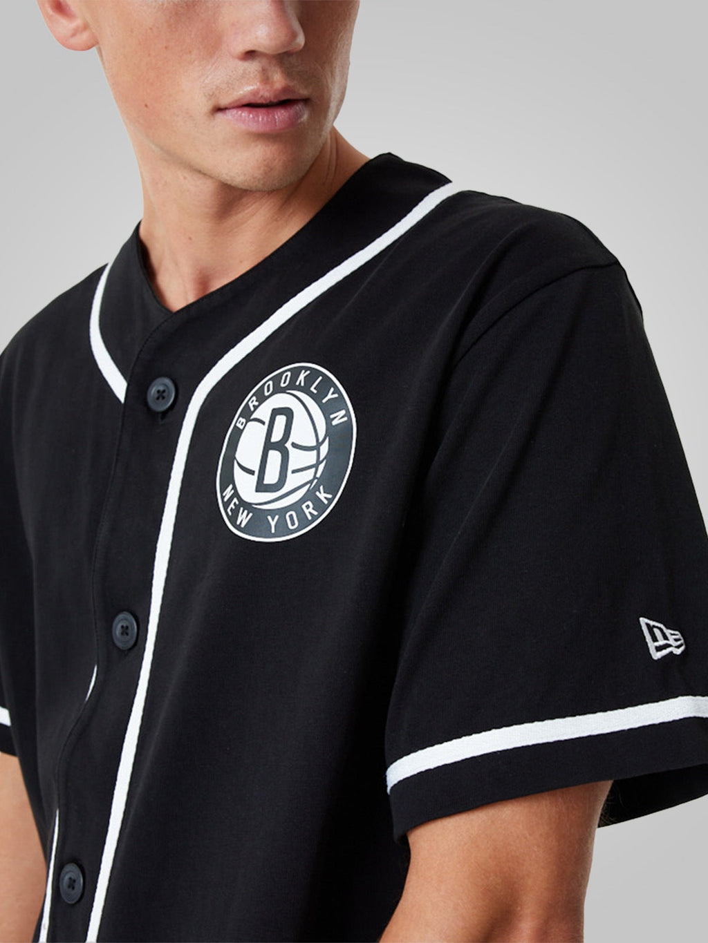 Brooklyn Nets NBA Baseball Shirt Black