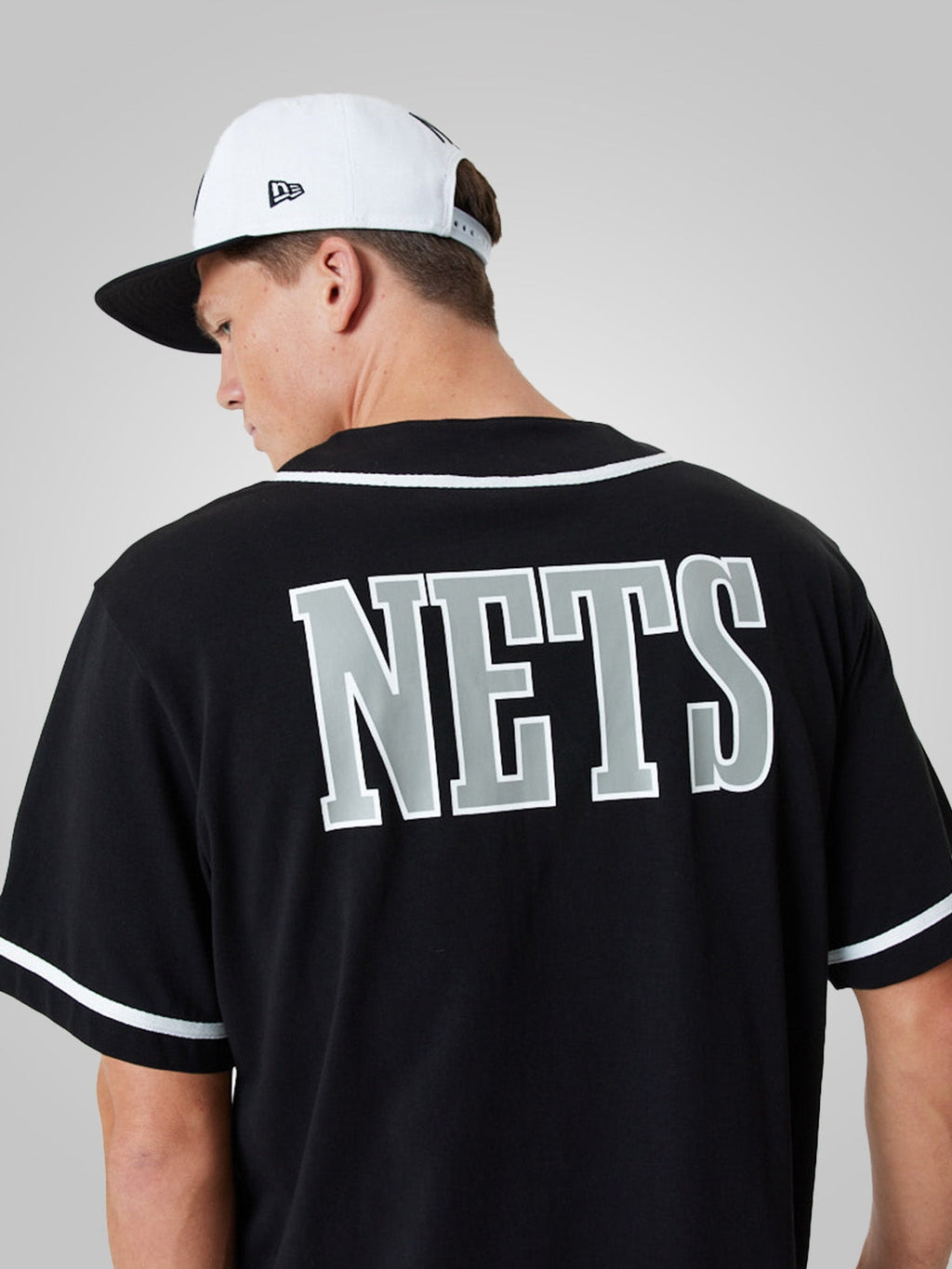 Brooklyn Nets NBA Baseball Shirt Black