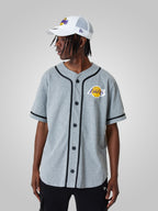 Los Angeles Lakers NBA Baseball Shirt Grey