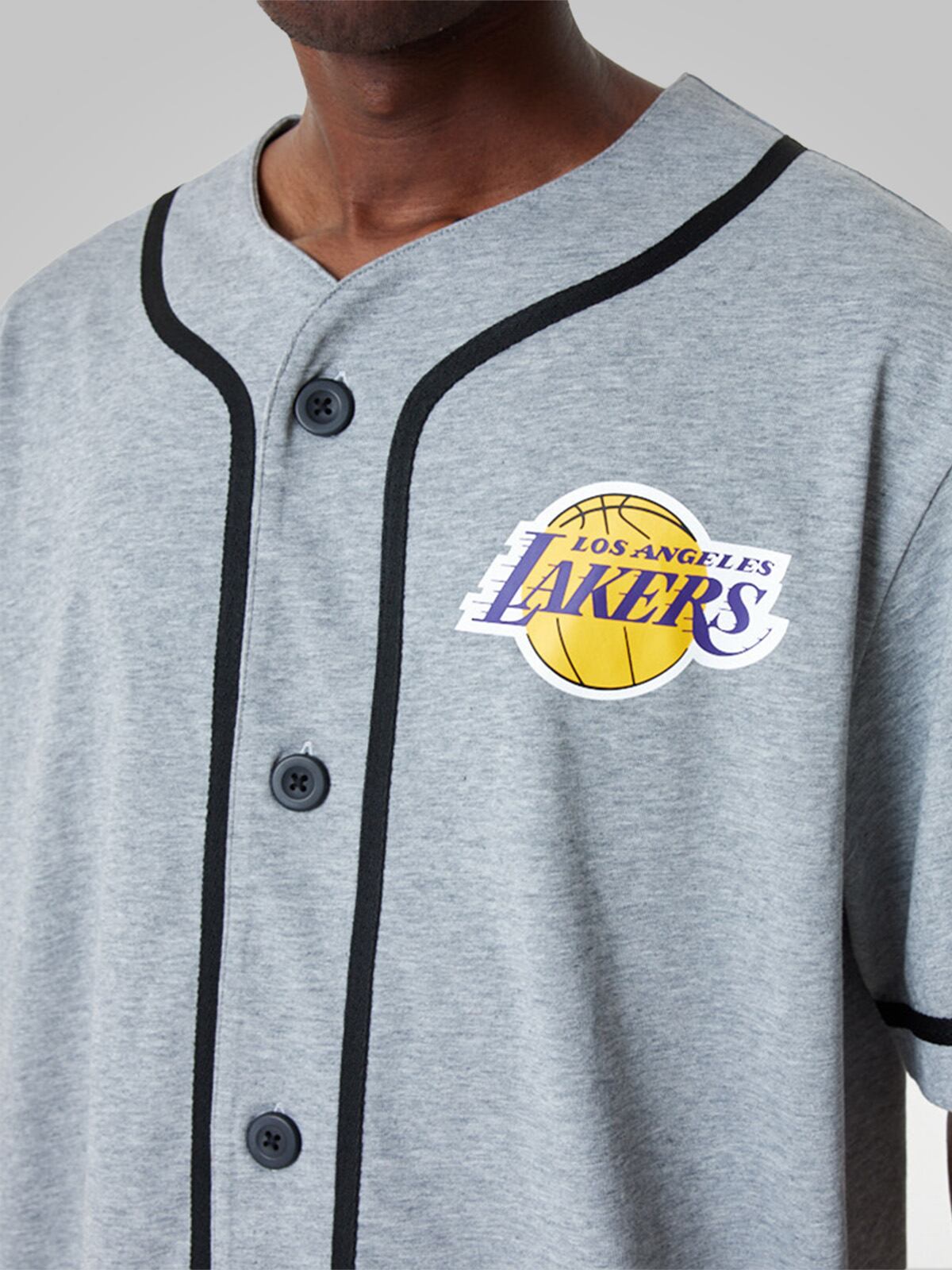 Los Angeles Lakers NBA Baseball Shirt Grey