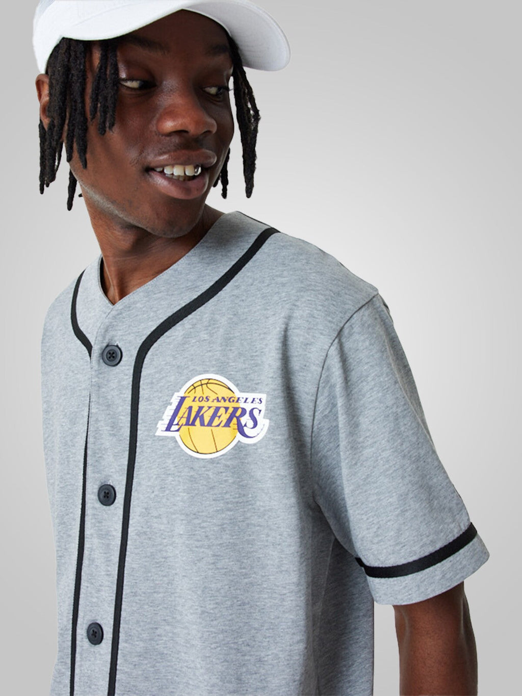 Los Angeles Lakers NBA Baseball Shirt Grey