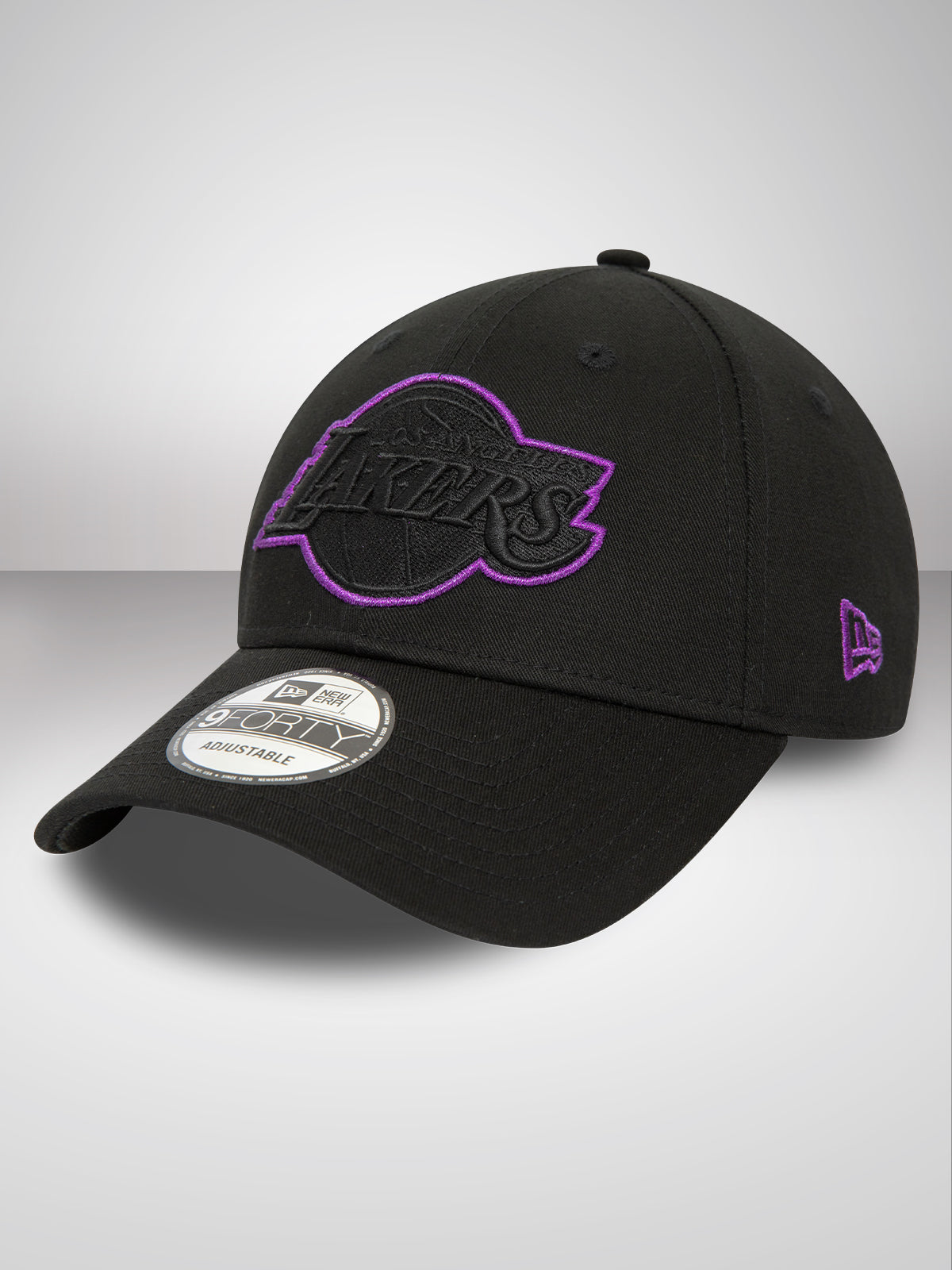 Los Angeles Lakers Metallic Outline Black 9FORTY Adjustable Cap
