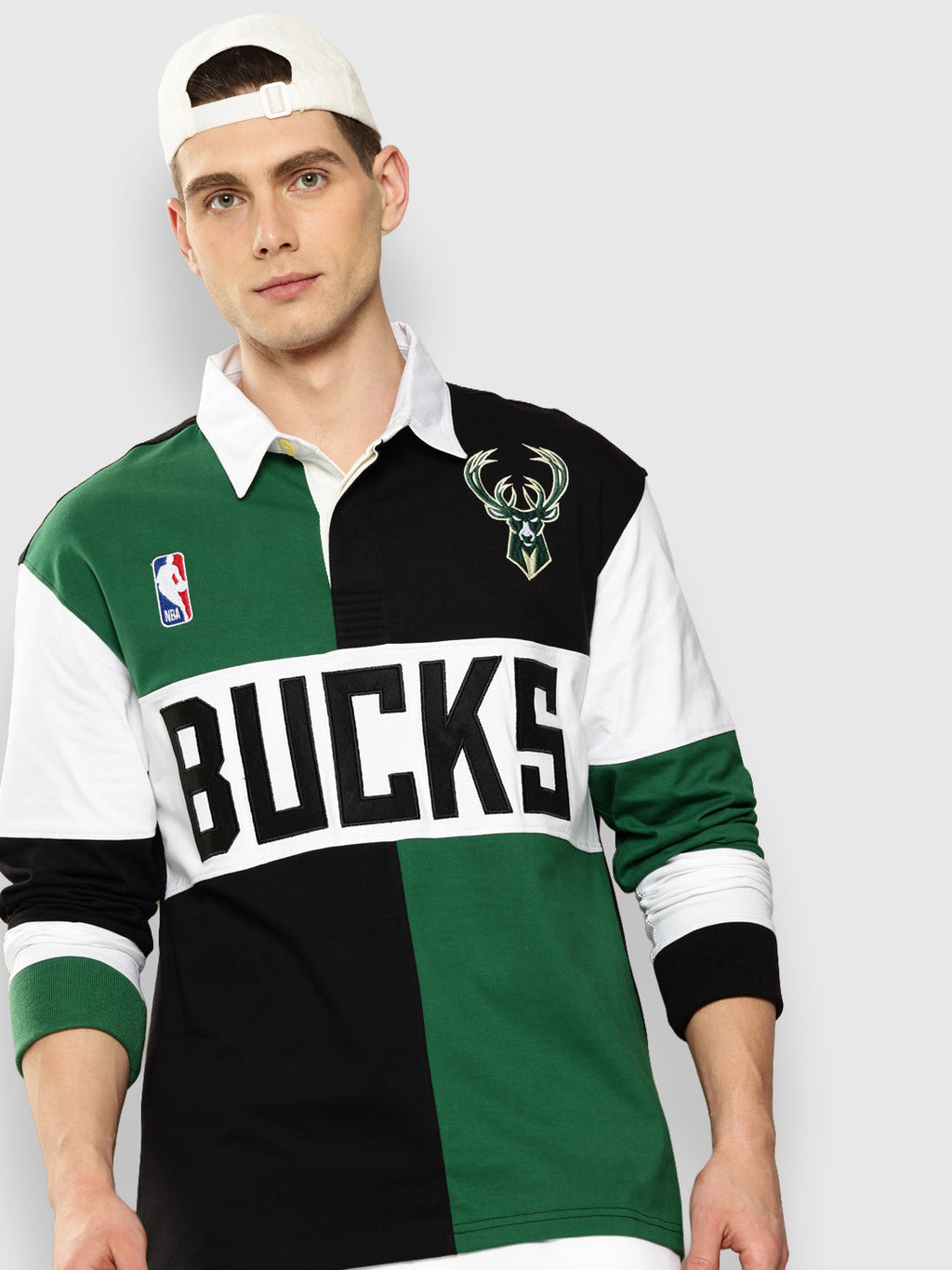Milwaukee Bucks Embroidered Oversized Polo Full Sleeve