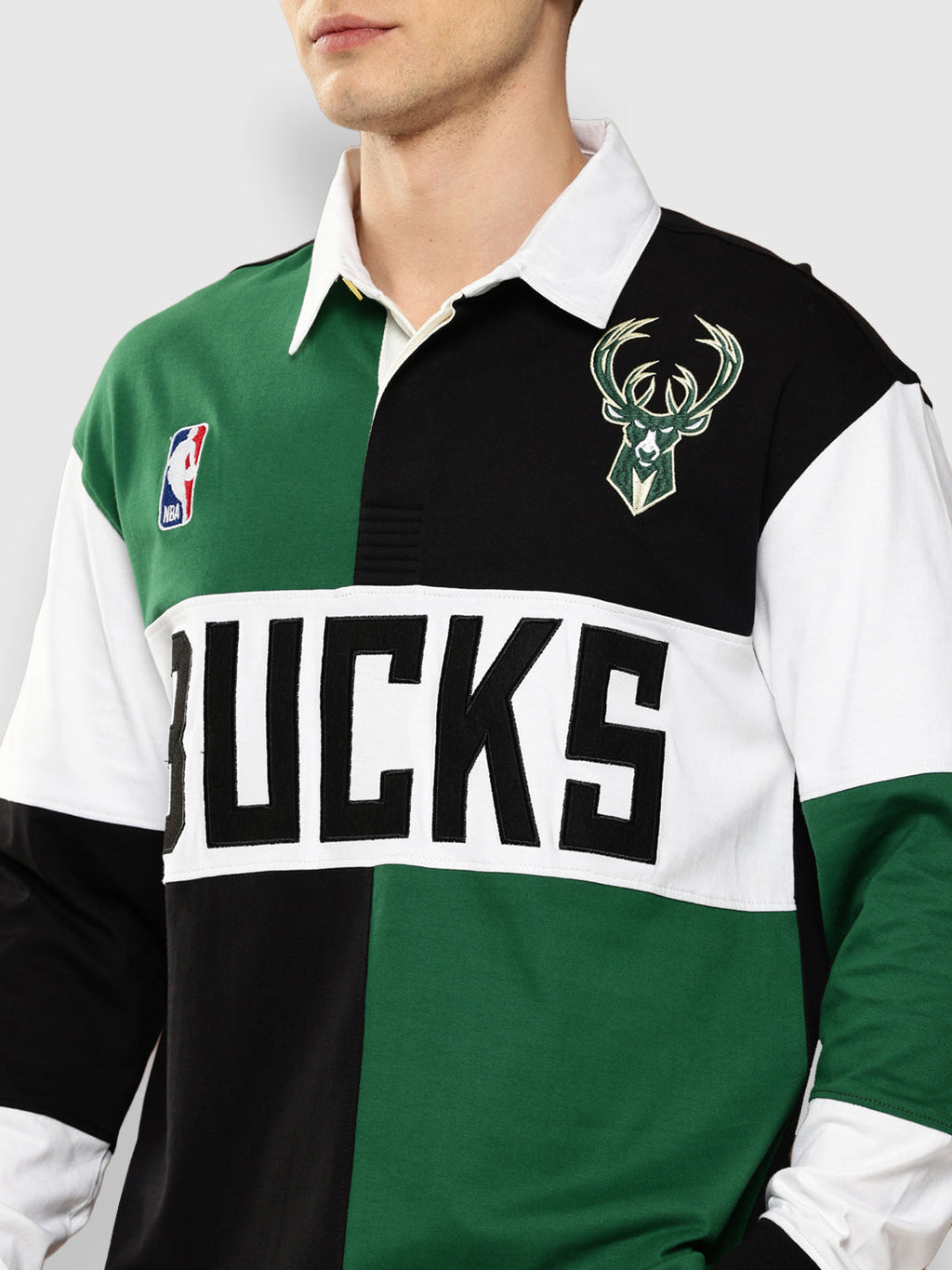 Milwaukee Bucks Embroidered Oversized Polo Full Sleeve