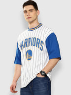 Golden State Warriors Striped Oversized T-Shirt White