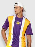 Los Angeles Lakers Striped Oversized T-Shirt Purple