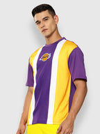 Los Angeles Lakers Striped Oversized T-Shirt Purple