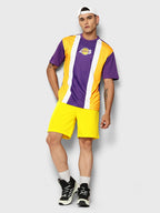 Los Angeles Lakers Striped Oversized T-Shirt Purple