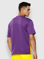 Los Angeles Lakers Striped Oversized T-Shirt Purple