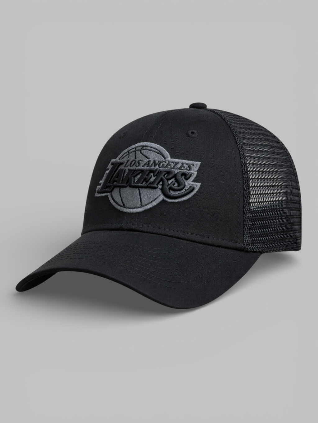 Los Angeles Lakers Monochrome Black Trucker Cap