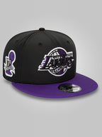 Los Angeles Lakers Infill Black 9FIFTY Snapback Cap