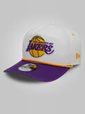 Los Angeles Lakers Washed NBA White Golfer Snapback Cap