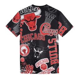 CHICAGO BULLS OVERSIZED MESH AOP T SHIRT 'BLACK/RED'