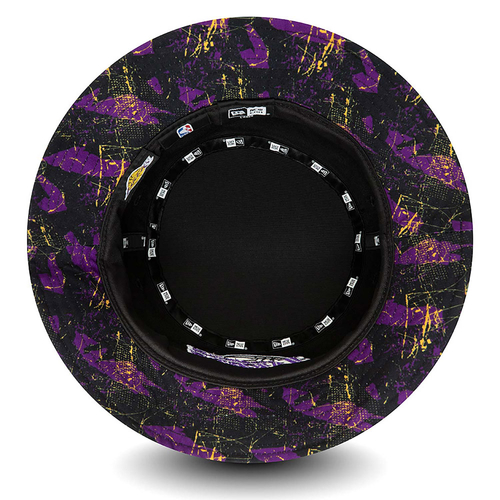LOS ANGELES LAKERS NBA PRINT INFILL BUCKET HAT 'BLACK'