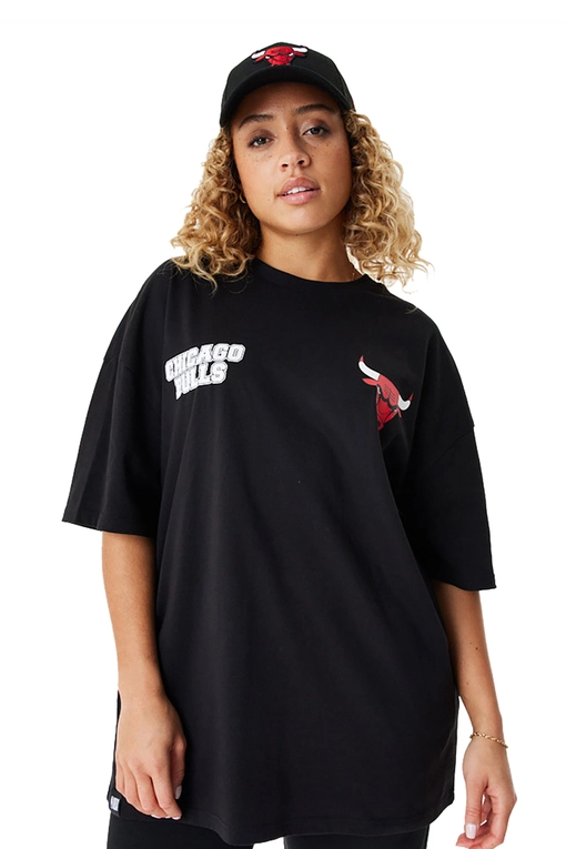 New Era CHICAGO BULLS NBA LARGE GRAPHIC BLACK OVERSIZED T-SHIRT