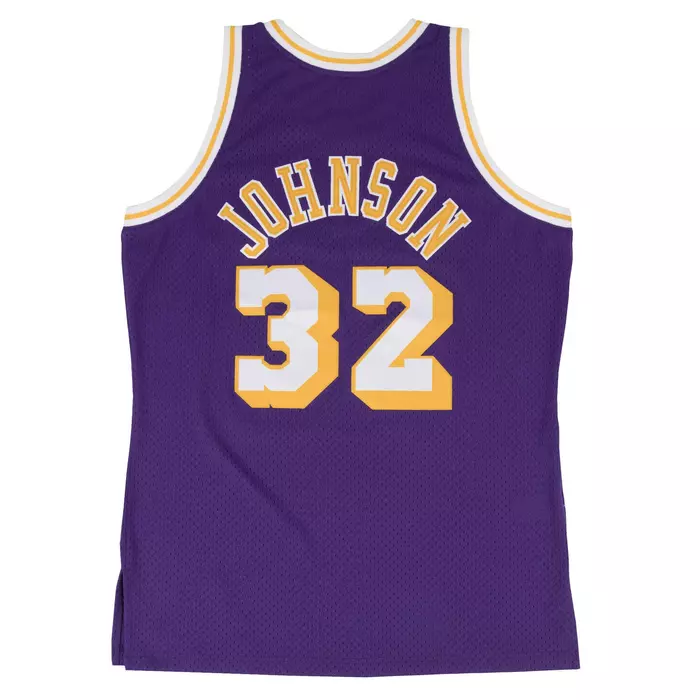 SWINGMAN JERSEY LOS ANGELES LAKERS ROAD 1984-85 MAGIC JOHNSON 'PURPLE'