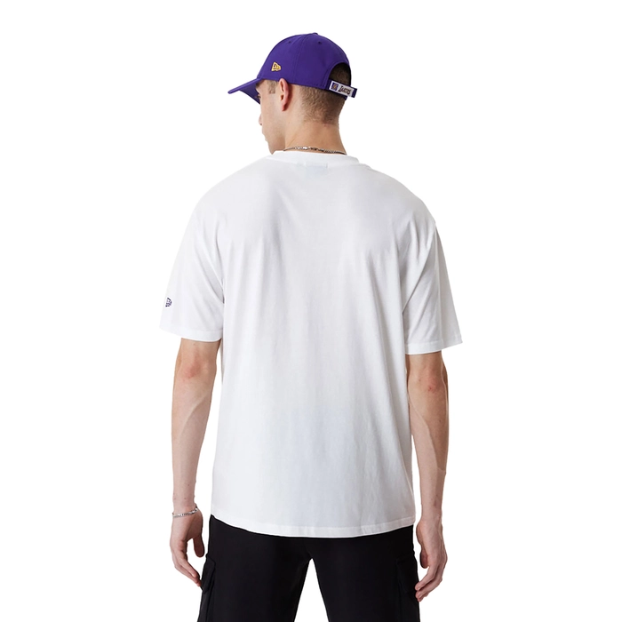 LOS ANGELES LAKERS NBA TEAM SCRIPT OVERSIZED T-SHIRT 'WHITE'