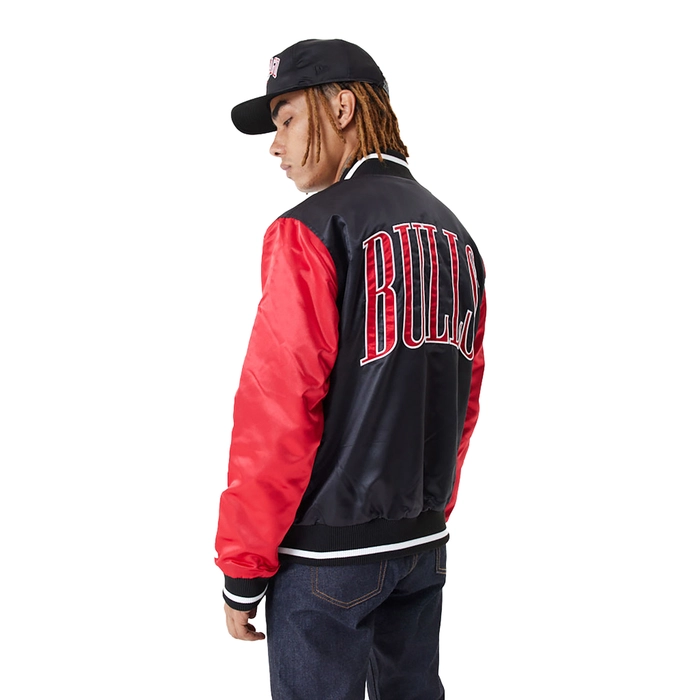 CHICAGO BULLS NBA SATIN BOMBER JACKET 'BLACK'