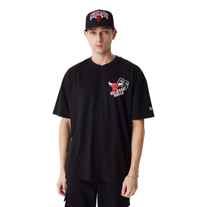 CHICAGO BULLS NBA ARCH WORDMARK OVERSIZED T-SHIRT 'BLACK'