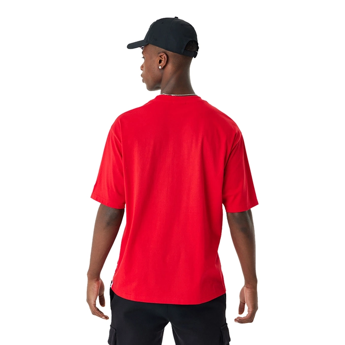 CHICAGO BULLS NBA CUT AND SEW RED OVERSIZED T-SHIRT 'RED'