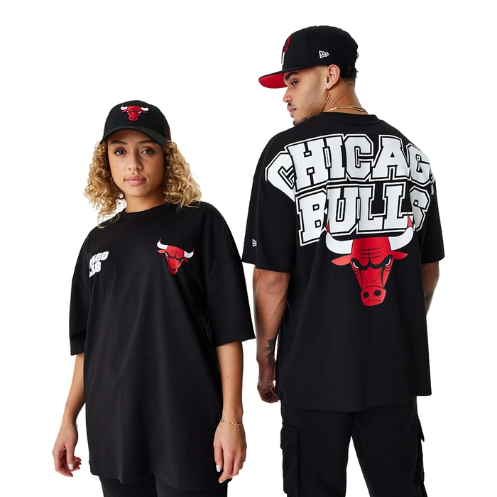 CHICAGO BULLS NBA LARGE GRAPHIC BLACK OVERSIZED T-SHIRT 'BLACK'