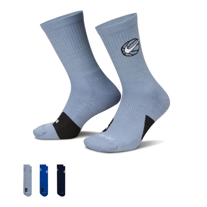 NIKE EVERYDAY CREW SOCKS (3 PAIRS) 'MULTI-COLOUR'