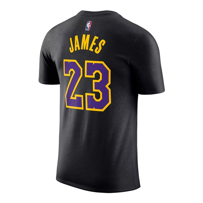 NIKE LOS ANGELES LAKERS LEBRON JAMES #23 CITY EDITION NBA T-SHIRT 'BLACK'