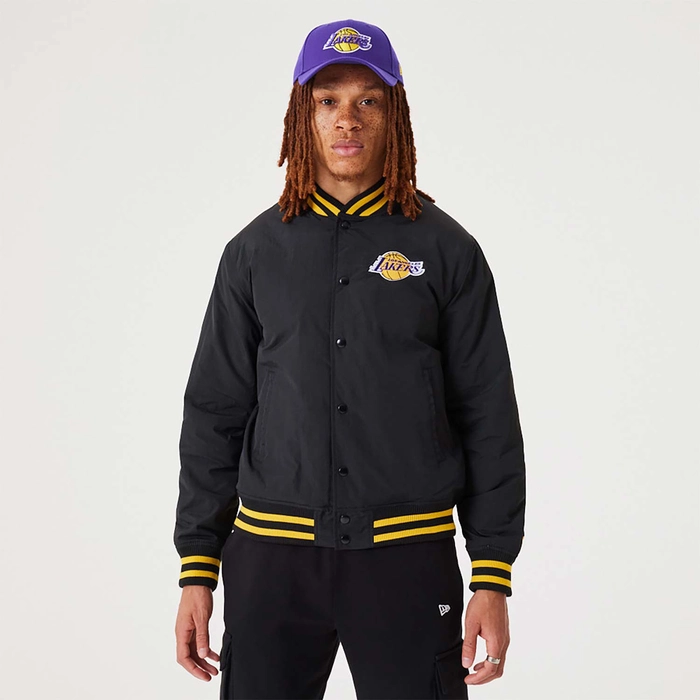 LOS ANGELES LAKERS NBA SCRIPT BOMBER JACKET 'BLACK'