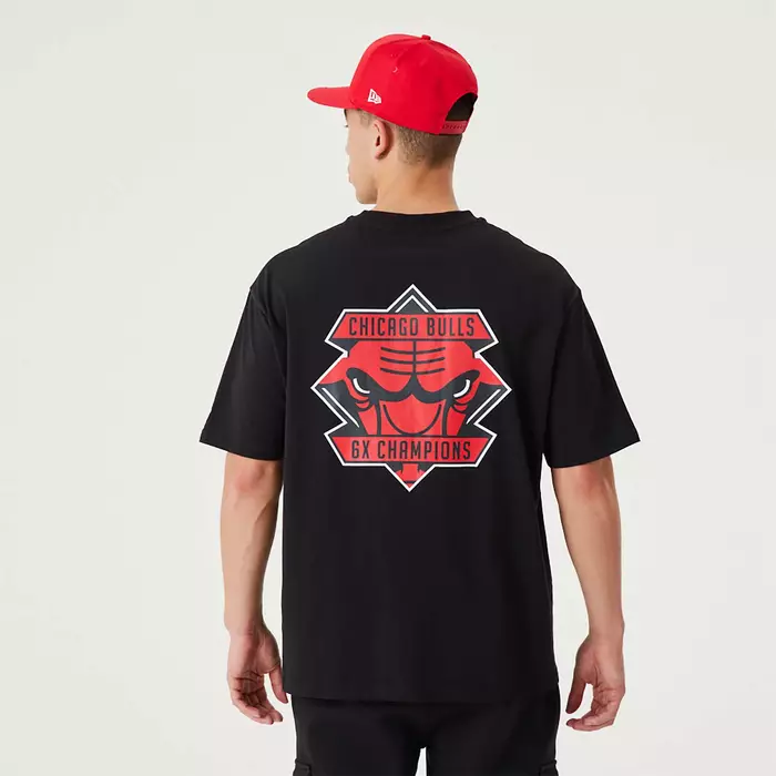 CHICAGO BULLS NBA CHAMPIONSHIP OVERSIZED T-SHIRT 'BLACK'