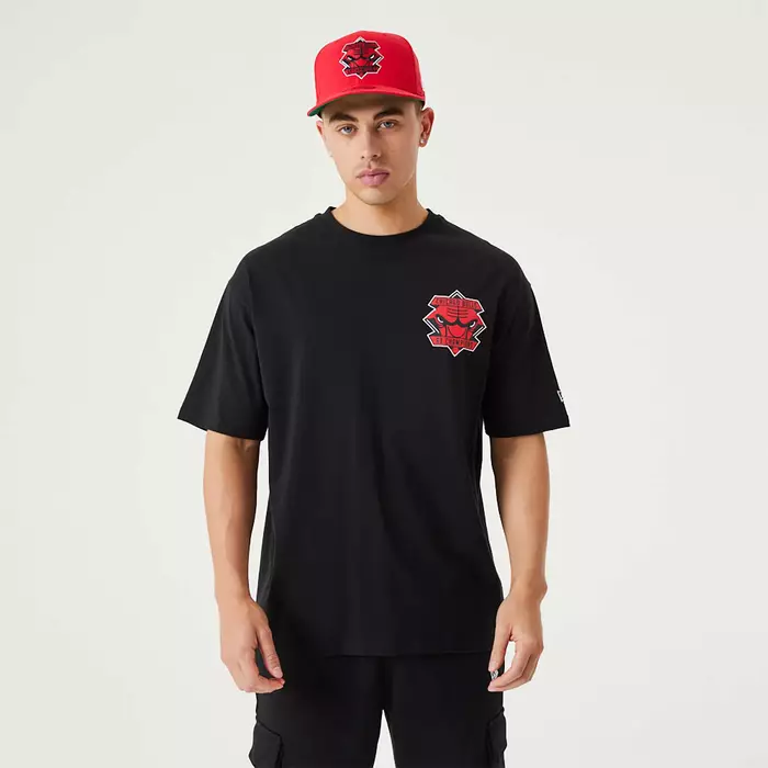 CHICAGO BULLS NBA CHAMPIONSHIP OVERSIZED T-SHIRT 'BLACK'