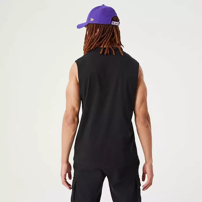 LOS ANGELES LAKERS NBA SCRIPT ESSENTIAL SLEEVELESS TANK TOP 'BLACK'