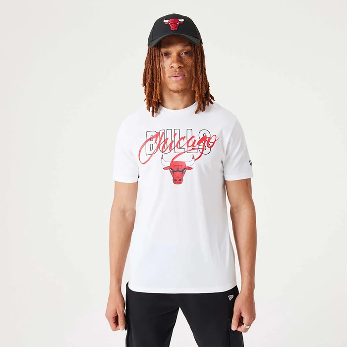 CHICAGO BULLS NBA SCRIPT T-SHIRT 'WHITE'