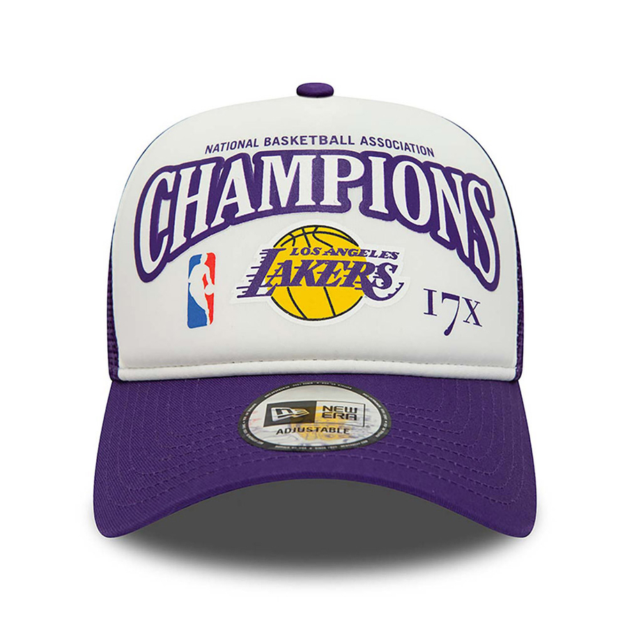 LOS ANGELES LAKERS LEAGUE CHAMPIONS A-FRAME TRUCKER CAP 'PURPLE'