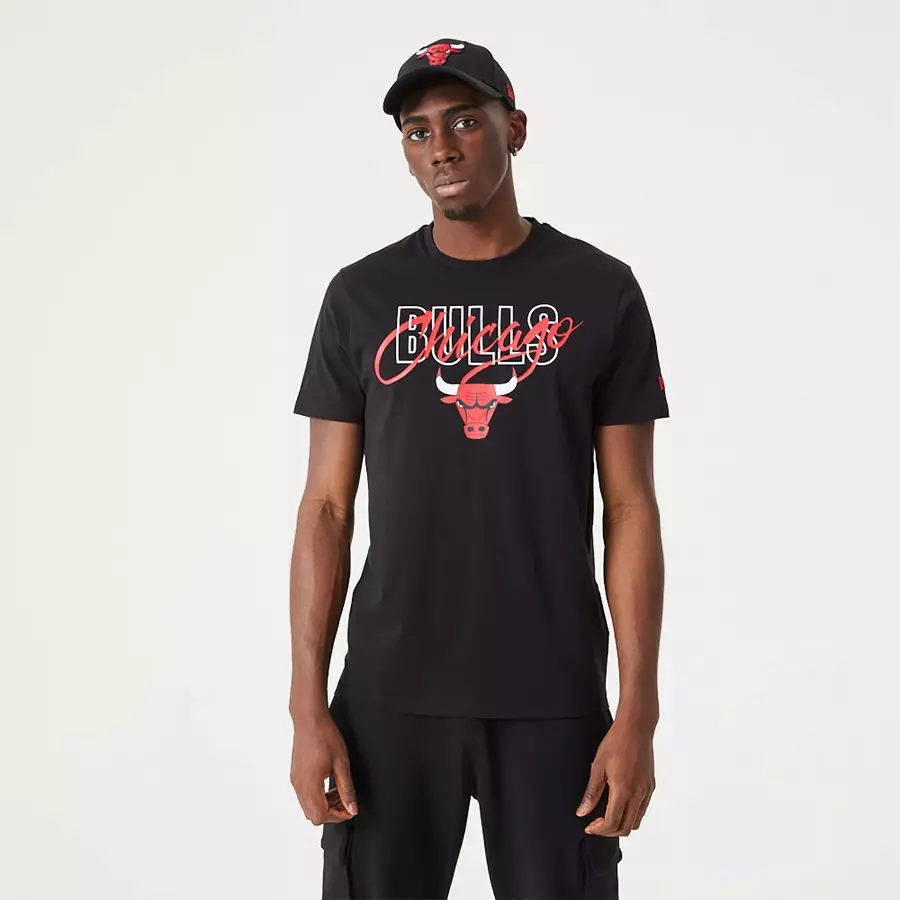 CHICAGO BULLS NBA SCRIPT T-SHIRT 'BLACK'