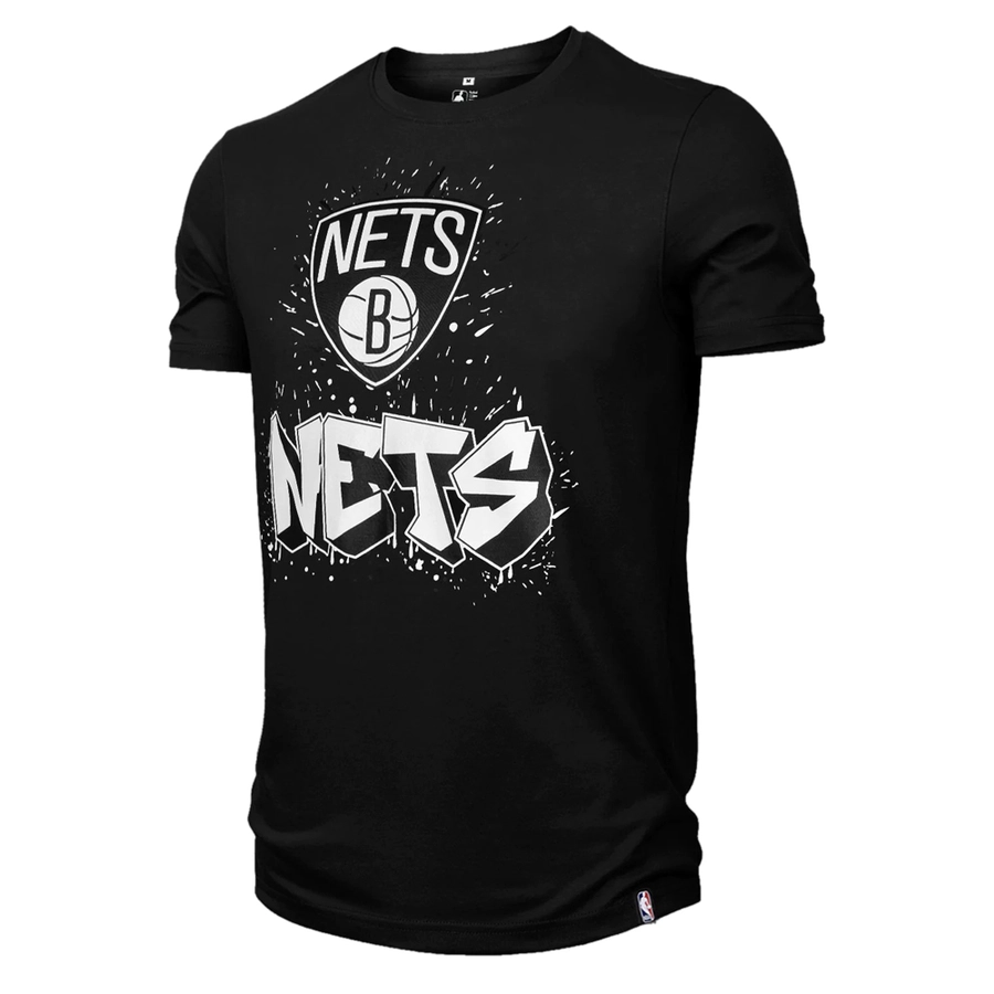 BROOKLYN NETS LOGO DRIP T-SHIRT 'BLACK'