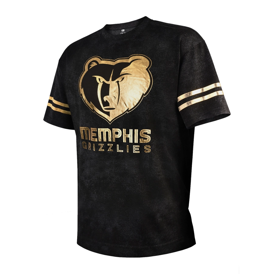 MEMPHIS GRIZZLIES LOGO OVERSIZED ANTHRA MELANGE T-SHIRT 'GREY'