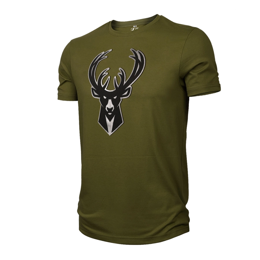 MILWAUKEE BUCKS GUN METAL T-SHIRT 'GREEN'
