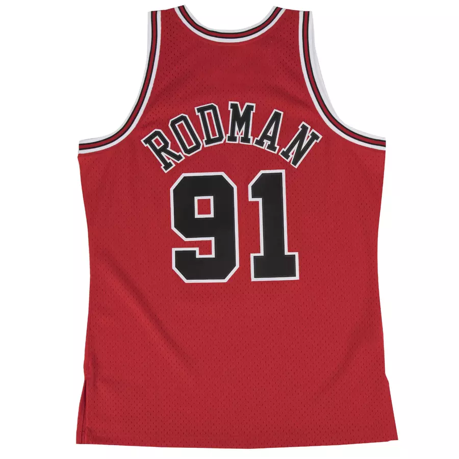 SWINGMAN JERSEY CHICAGO BULLS ROAD 1997-98 DENNIS RODMAN 'RED'