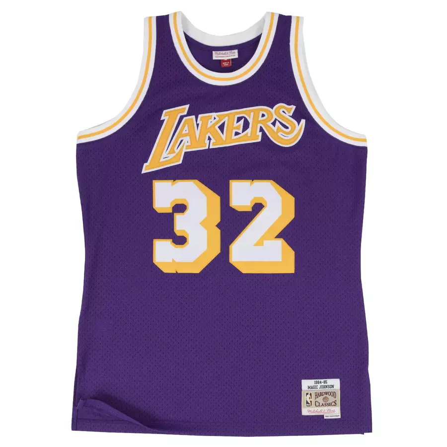 SWINGMAN JERSEY LOS ANGELES LAKERS ROAD 1984-85 MAGIC JOHNSON 'PURPLE'