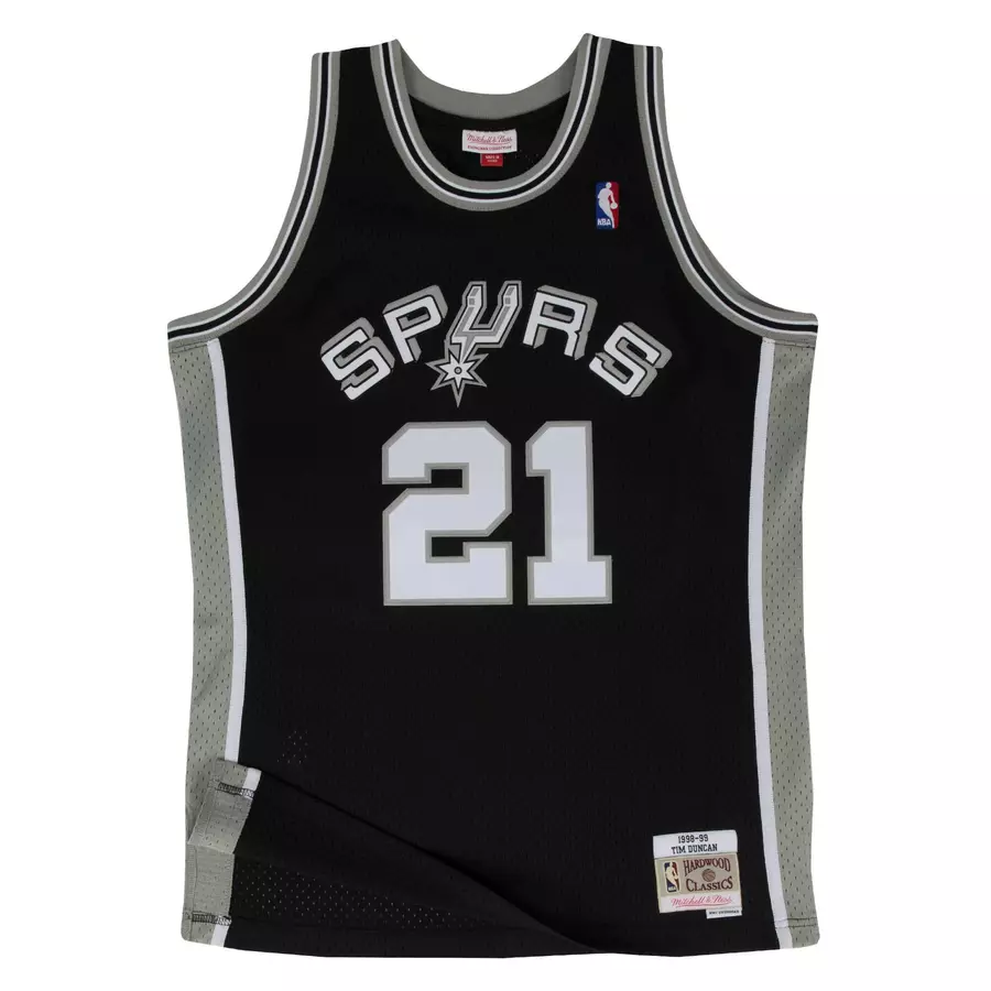 SWINGMAN JERSEY SAN ANTONIO SPURS ROAD 1998-99 TIM DUNCAN 'BLACK'