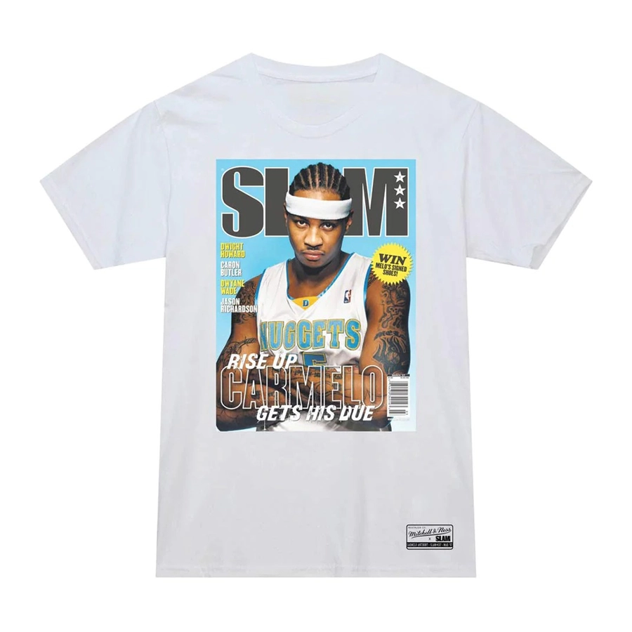 NBA SLAM MEN'S T-SHIRT DENVER NUGGETS CARMELO 'WHITE'