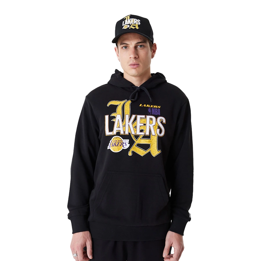 LOS ANGELES LAKERS NBA TEAM GRAPHIC PULLOVER HOODIE 'BLACK'