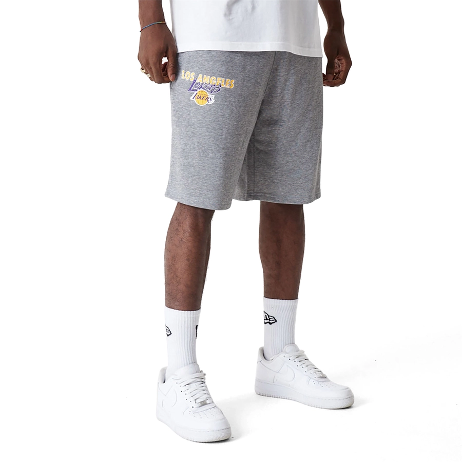 LOS ANGELES LAKERS TEAM SCRIPT SHORTS 'GREY'