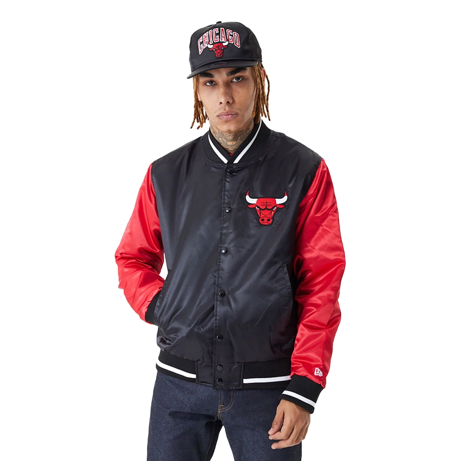 CHICAGO BULLS NBA SATIN BOMBER JACKET 'BLACK'